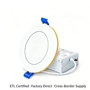 5CCT Round LED Panel Light 9W 12W Dimmable Recessed Ceiling Lamp with Night Light Function Thin Round Panel for Home Office