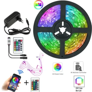 5M/10M/15M Smart WiFi 5050 RGB LED Strip Light with App Control, Music Sync, 16 Million Colors