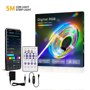 5M Set RGBIC Dimmable 12v 24v Ws2811 576Leds m 10mm Cob Smart Led Strip Light for Tv Backlight Bedroom