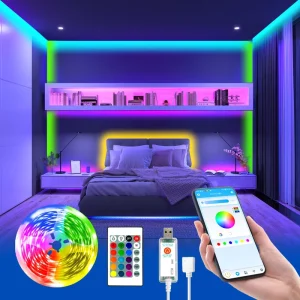 5V Boost 24V RGB for Ambilight Strip Copper LED Light Strings with for Daybetter APP Remote Control IP44 for Bedroom Living Room