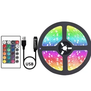 5V RGB 5050 3M Smart LED Strip Light USB IP20 Flexible Remote Control Colorful Ambient TV Backlight Home Decor Living Room