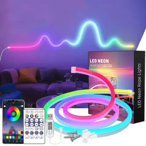 5V RGBIC LED Neon Light Strips USB Smart APP Control IP65 Waterproof CRI80 50000 Hours Lifespan Gaming Room Neon Sign