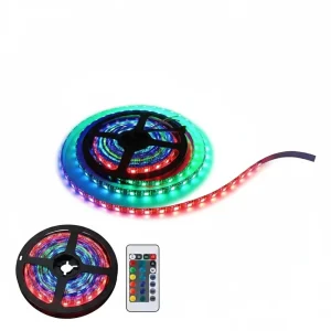 5V USB RGB LED Strip, 5m IP65 Waterproof PVC Flexible Tape with Remote Control