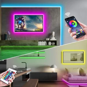 5V USB RGB Neon LED Strip Waterproof Flexible Ribbon Tape with App Remote Control CE Certified 120 LEDs for Home Room Decoration