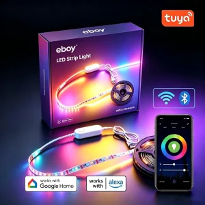 5V USB RGB Smart LED Strip Light App-Controlled WiFi Bluetooth for TV Scooter Computer Desk Home Decor