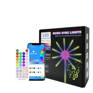 5V USB RGBIC Firework Copper LED Strip IP65 Music Sync Voice Control App and Remote DIY Party and Christmas Landscape Light