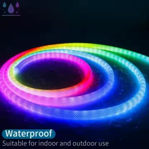 5V USB Smart RGB LED Neon Strip Woven Silicone Tube Flexible Neon Rope Light for Neon Decoration
