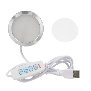 5V USB Under-Cabinet LED Puck Light, 3 Colors, Ultra-Thin