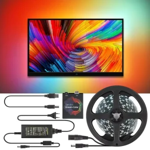 5V WS2812B USB LED Strip Light 5050 RGB Dream Color Ambient TV Kit for Desktop PC Screen Background Lighting 1M 2M 3M 4M 5M