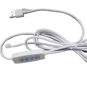 5V White LED Light Dimmer Switch with 1.5m Charging Cable 12W Max Inline On/Off Male USB