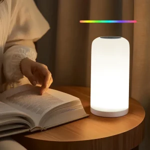 5V Wireless Charging Touch-Control LED Night Light Bar Lamp ABS Body Battery Powered