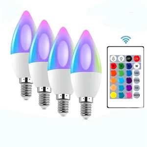 5W 110V 220V Smart RGBW A19 Bulb 16 Million Colors E27 E12 E14 RGB LED Candelabra Light CE Certified Remote Controller