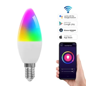 5W RGBCW E14 WiFi ZigBee Smart Candle Bulb App and Voice Control
