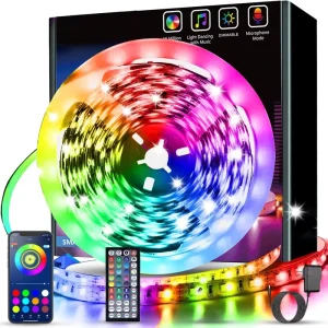 5m 10m 15m 30m 110v 220v 12v 24v Decoration 5050 Addressable Smart Flexible RGB Led Strip Lights APP Control Outdoor Waterproof
