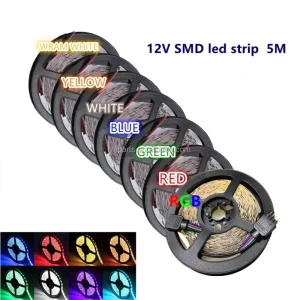 5m 12V 24V SMD 5050 LED Strip 60LEDs m Flexible Decoration Lighting Waterproof LED Tape RGB