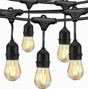 5m IP65 Outdoor Patio Yard Shatterproof Lighting 10LED S14 LED Plug Edison Bulbs Hanging Suspended Strands String Strip Lights