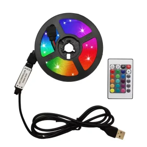 5m RGB LED Strip Smart TV Background Light USB Remote Control Switch IP20 5V
