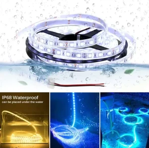 5m/Roll RGB LED Light Strip DC12V IP68 SMD5050 60 LEDs/m Flexible Tape Lamp for Outdoor Party and Festival Lighting