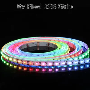 5mm Narrow PCB WS2812 Addressable RGBIC 5050 Pixel LED Strip 160 LEDs/m DC12V USB-Powered IP20 Copper Indoor Decoration
