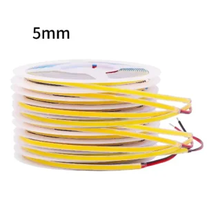 5v Cob Strip 5mm 320leds m No Dark Area Flexible Cob Led Strip Light for Indoor Ceiling Linear Decoration