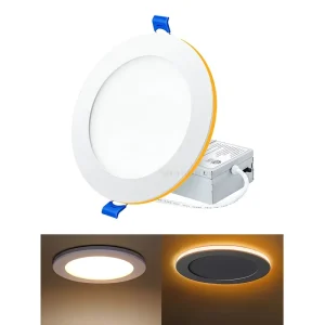 6-Inch 12W Recessed Slim Round LED Panel Light with Junction Box and Nightlight