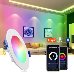 6-Inch RGBCW Color-Changing Slim LED Recessed Downlight with WiFi App Control