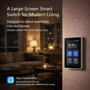 6-in-1 WiFi Touch Screen Smart Wall Switch with Energy Monitor 10A Zigbee