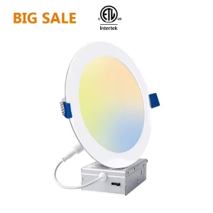 6-inch ETL dimmable slim LED recessed ceiling panel downlight