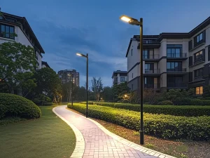 6000 lm IP65 All-in-One Outdoor Solar Street Light with LiFePO4 Battery and ABS Construction