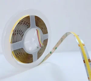 608 LEDs Dual Color Temperature COB LED Strip 5mm 8mm 12V 24V 12W 14W 100-110 lm/W CCT