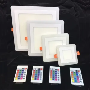6+3W or 18+6W RGB Ceiling Panel Light, Square or Round, Recessed, Slim, Indoor