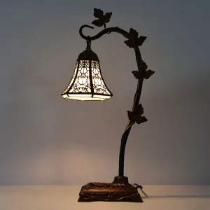 6Inch Custom Made Home Lighting Tiffany Stained Glass Table Lamps Antique Leaf Base Home Table Lamp