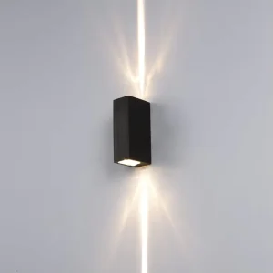 6W Modern LED Lamp Black Shell Beam Light Waterproof Wall Light and Outdoor Nightlight Up and Down Wall Lights for Home