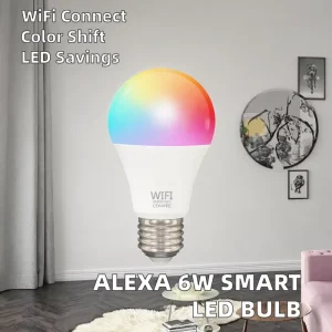 6W WiFi Smart LED Bulb E26 Base AC/DC with Voice Control