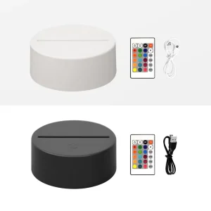 7 16 Colors LED Light Holder Lamp Base 3D Illusion Anime Acrylic LED Lamp Night Light Base With USB Cable and Remote Control