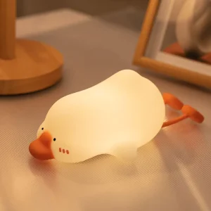 7-Color Silicone Goose Night Light, Dimmable, 1200mAh Rechargeable, for Kids Bedroom