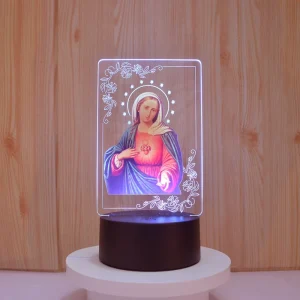 7 Colors Model LED 3D Night Light Acrylic Night Light Christian Gift Lamp UV Printing Acrylic Night Light