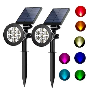 7 Led Solar Spot Light Spike Garden Lights for Tree Lawn