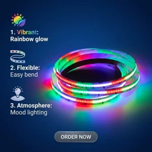 71.43mm Segment Addressable COB LED Strip 784 LEDs for Concert Stage Truss Touring and Custom Pixel Mapping