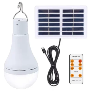 7W 9W Remote Control Camping Emergency Bombillos LED Solar Bulb Rechargeable With Battery Solar Panel