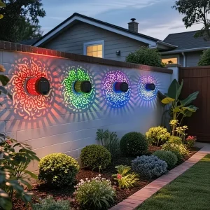 7color Solar Datura Lights Garden Decoration Christmas Halloween Party Courtyard Decoration Solar Garden Wall Light
