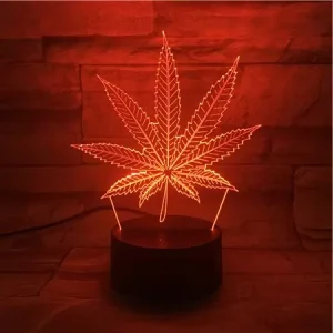 7colors Changing Creative Maple Leaf Shape 3d Led Night Light Touch Switch 3d Illusion Lamp for Home Decor