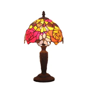 8” Dia20CM H36CM Stained Glass Bar Restaurant Bedroom Bedside Small Table Lamp European American Dressing Table Lighting
