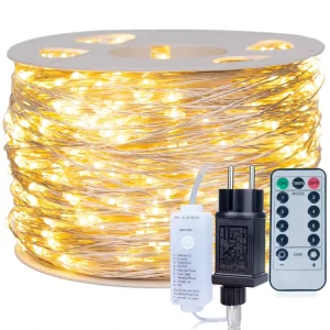 8 Mode Remote Silver Wire Fairy Lights 100M 200M 300M Twinkle Starry Lights for Bedroom Garden Christmas Wedding Party Decor