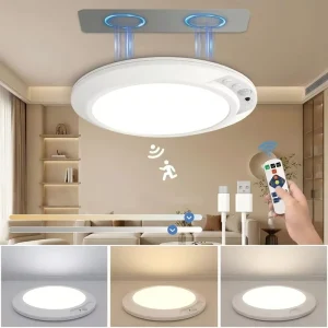8000mAh Magnetic Wireless Battery-Operated LED Ceiling Light for Stairs, Pantry, Hallway, or Porch