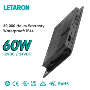 80W IP44 Waterproof AC-DC LED Driver 12V 24V 120-277V CE Certified Power Supply