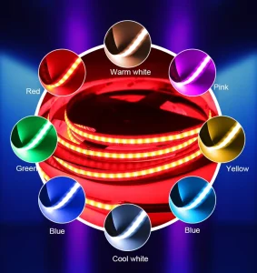840LEDs m RGBCW COB LED Strip 5 in 1 RA90 Dotless RGB+Warm White+Cool White Flexible Linear Light for Smart Home & Hotel Decor