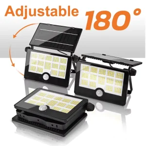 85 LED Solar Wall Light Split Panel Security Spotlight with Motion Sensor SOS and IP65 Waterproofing