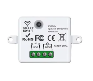 85V-240V Wireless Wi-Fi Smart Home Switch Set with 433MHz Relay Receiver, LED Control, 10A