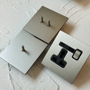 86 Metal Toggle Wall Switch Stainless Steel Panel Matte Nickel UK 13A Universal 16A European French Socket USB-C
